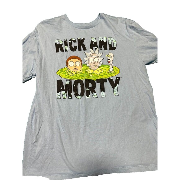 Rick and Morty Blue Short Sleeve‎ T-Shirt Size Large - Picture 1 of 1